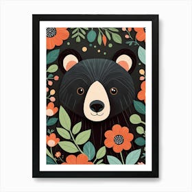 Floral Cute Baby Bear Nursery (25) Art Print