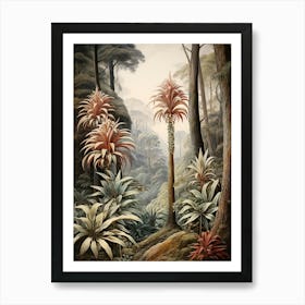 Vintage Jungle Botanical Illustration Cordyline 4 Art Print