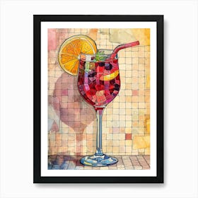 Tiled Sangria Drink 4 Art Print