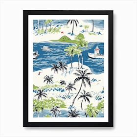 Zanzibar, Tanzania, Inspired Travel Pattern 2 Art Print