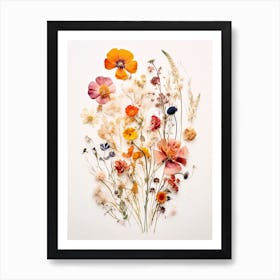 Pressed Flower Botanical Art Wildflowers 4 Art Print