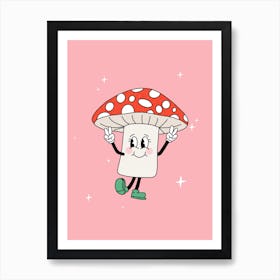Cute Mushroom Cartoon Art Print