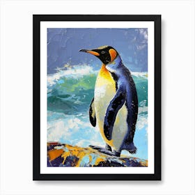 King Penguin St Kilda Breakwater Colour Block Painting 3 Art Print