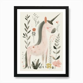 Charming Nursery Kids Animals Unicorn 1 Art Print