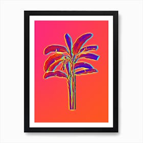 Neon Banana Tree Botanical in Hot Pink and Electric Blue n.0438 Art Print