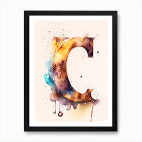 C  Letter, Alphabet Storybook Watercolour 2 Art Print