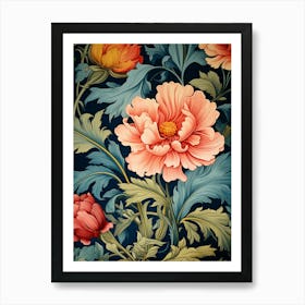 Wallpaper Pattern With Flowers Art Print