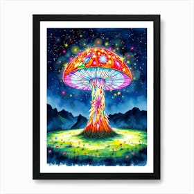 Psychedelic Mushroom Art Print