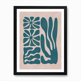 Floral Coral Cut Out Art Print