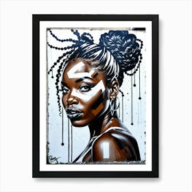 Graffiti Mural Of Beautiful Black Woman 380 Art Print