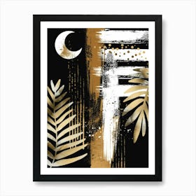 Gold And Black Abstract Painting 60 Art Print