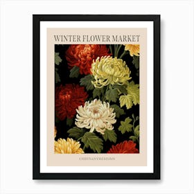 Chrysanthemums 4 Winter Flower Market Poster Art Print