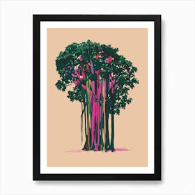 Banyan Tree Colourful Illustration 2 1 Art Print