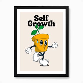 Self Growth Motivational Retro Cartoon 3 Art Print