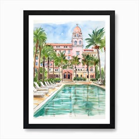 The Breakers Palm Beach   Palm Beach, Florida   Resort Storybook Illustration 2 Art Print