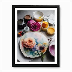 Watercolor Roses 1 Art Print