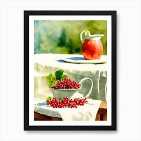 Redcurrant 1 Italian Watercolour fruit Art Print