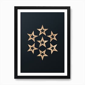 Abstract Geometric Gold Glyph on Dark Teal n.0358 Art Print
