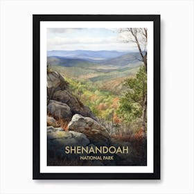 Shenandoah  National Park Watercolour Vintage Travel Poster 2 Art Print