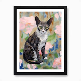 A Cornish Rex Cat Painting, Impressionist Painting 1 Art Print