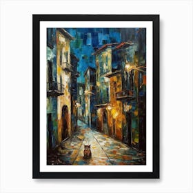 Painting Of Venice With A Cat In The Style Of Expressionism1 Art Print