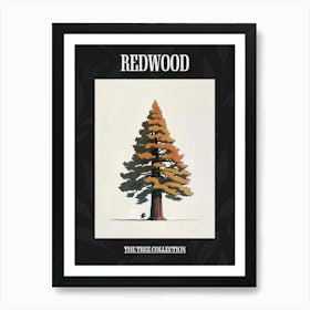 Redwood Tree Pixel Illustration 1 Poster Art Print