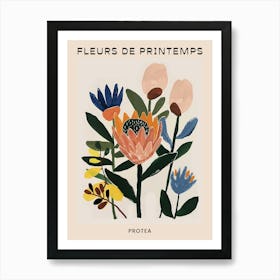 Spring Floral French Poster  Protea 4 Art Print