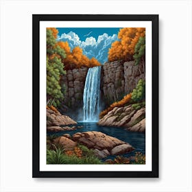 Waterfall In The Forest 2 Art Print