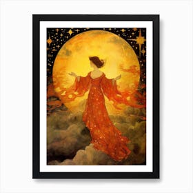 Vintage Celestial Art Woman 2 Art Print