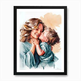 Mother Kissing Her Child Art Print