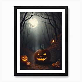 Witch With Pumpkins 8 Art Print