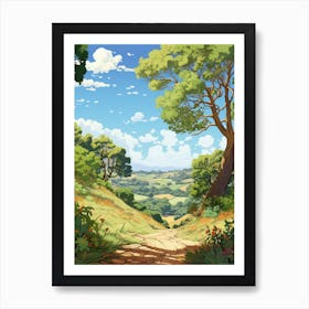 Adelaide Hills Mount Lofty Botanical Gardens Illustration  Art Print