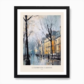 Winter City Park Poster Luxembourg Gardens Paris 1 Art Print