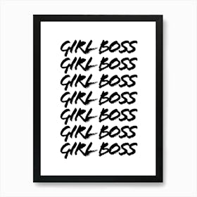 Girl Boss Grunge Caps Art Print