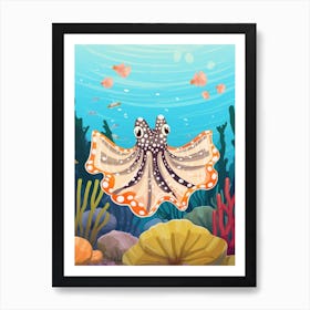 Mimic Octopus Illustration 3 Art Print