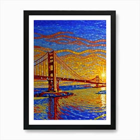 Golden Gate Bridge Mosaic 1 Art Print