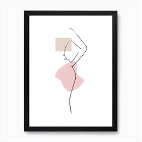 Illustration Of A Woman'S Body - Line Art Art Print