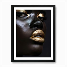 Gold Lips 3 Art Print