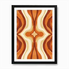 Abstract Orange And White Pattern 1 Art Print