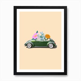 Alpaca Vintage Car Art Print