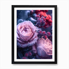 Roses In The Snow Art Print