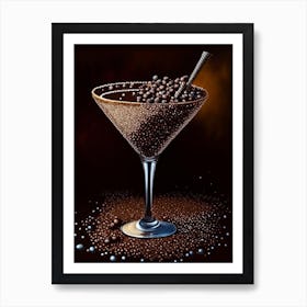 Chocolate MCocktail Poster artini Pointillism Cocktail Poster Art Print