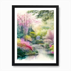 Atlanta Botanical Garden, 1, Usa Pastel Watercolour Art Print