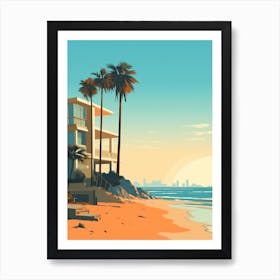 Malibu Beach California Abstract Orange Hues 2 Art Print