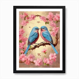 Valentines Lovebirds Kitsch 1 Art Print