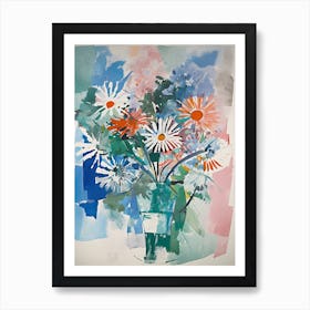 Daisies Flower Illustration 3 Art Print