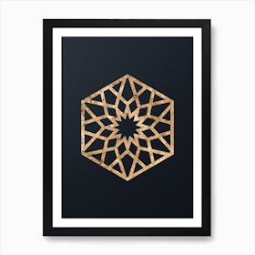 Abstract Geometric Gold Glyph on Dark Teal n.0420 Art Print
