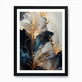 Gold Leaf Painting By Artist Art Print