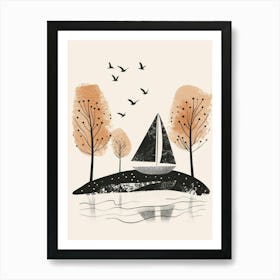 Sailboat On The Lake 6 Art Print