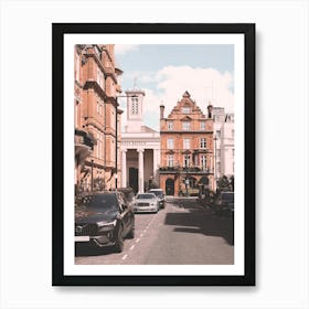 London, England | Photography of london Victorian architecture urban cityscape in Mayfair street with Bridgerton with British charm and the classic retro vintage atmosphere aesthetic of red brick city facades Art Print